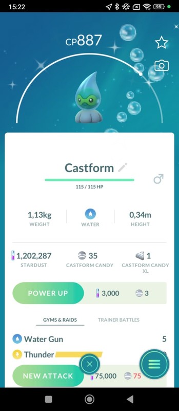 Rainy Castform Shiny (Only Registred) Pokemon Go