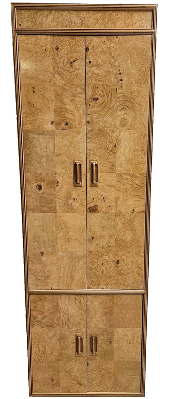 Henredon Scene Two Armoire Wardrobe Dresser Burlwood Art Deco MCM