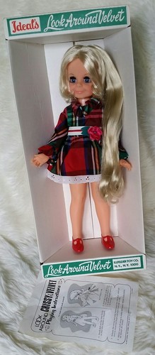 MIB Vtg 70s Ideal RARE ILLFELDER Window Box LA VELVET Doll w Clothes Crissy Fam!