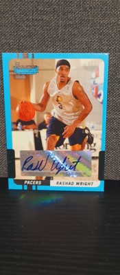 2004-05 Bowman Signature 390/399 Rashad Wright #96 Rookie Auto RC