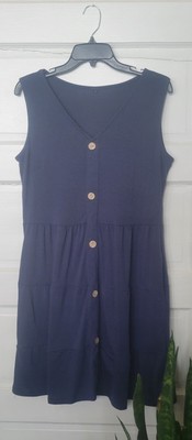 Amazon Basics Blue V-Neck Sundress Size L