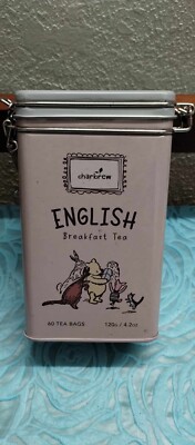 Charbrew English Breakfast Tea Bags WINNIE THE POOH Tin W/ 60 Bags EXP 11/2026