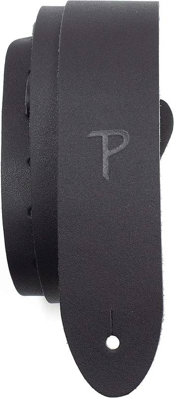 Guitar Strap Basic Leather Adjustable Black Extra Long Acoustic Bass & Electric