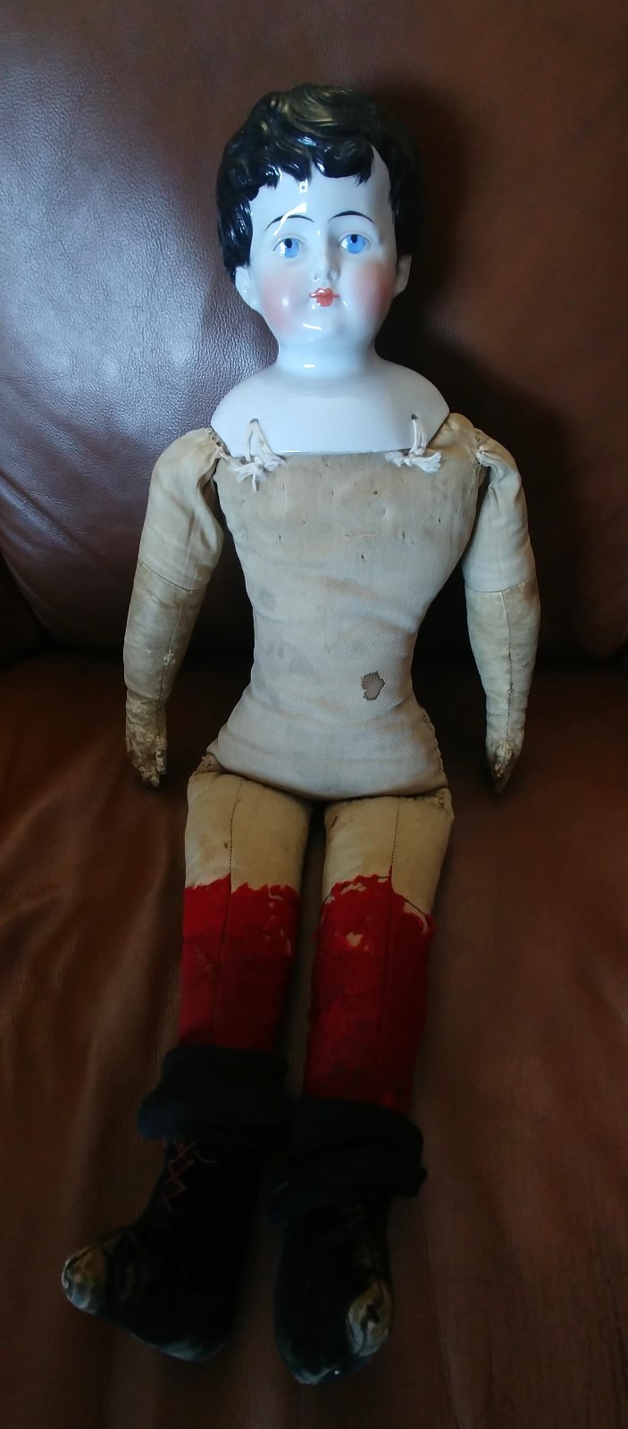 Antique Vintage China Head Boy Doll 21