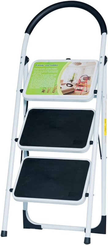 Good Life EN131 Folding 3 Step Ladder Home Depot Steel, Lightweight 300 Lb Capac