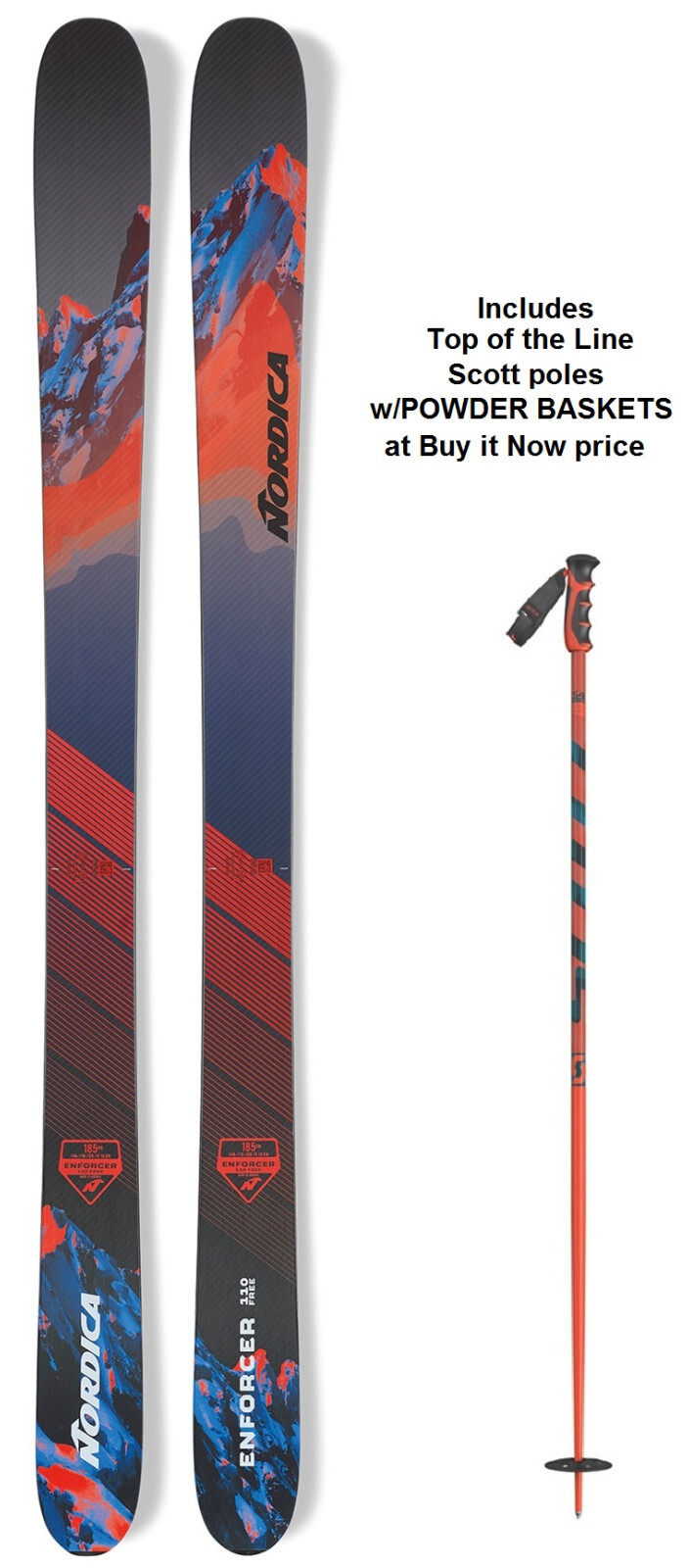 Nordica Enforcer 110 Free snow skis 177 cm (incl POWDER