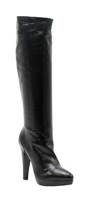 Pre-owned Lorenzo Masiero Nappa Leather Tall Boot In Black