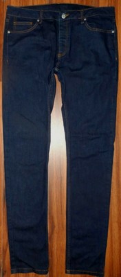 NEW MENS TOPMAN 69F210DST SKINNY DARK WASH BUTTON FLY STRETCH JEANS SIZE 36X34