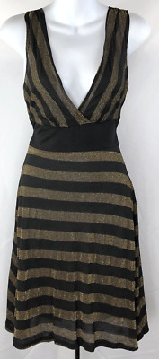 NWT Say Anything midi Tank dress M Blk Glitter Sleeveless Surplice Glam Party