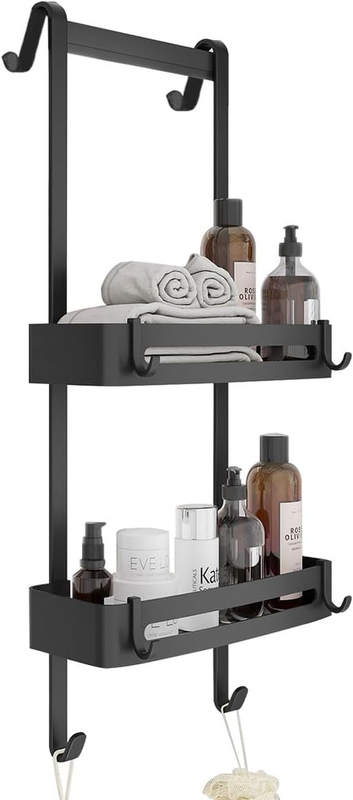 Overdoor Shower Caddy,Aluminum Hanging Shower Rack,Rustproof Shampoo Holder with