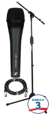 Sennheiser e 835 Microphone 3-pack with Stands and Cables