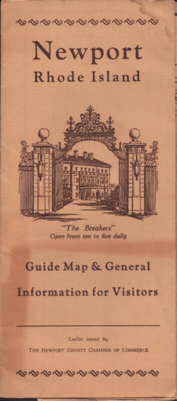 Vintage Newport Rhode Island Travel Tourist Brochure Map