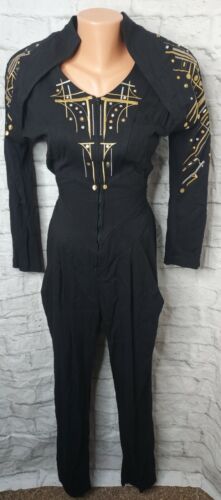 Vintage Classic 1980s Womens Bejeweled Jumpsuit Mesmerize by Kami Kam  Size S