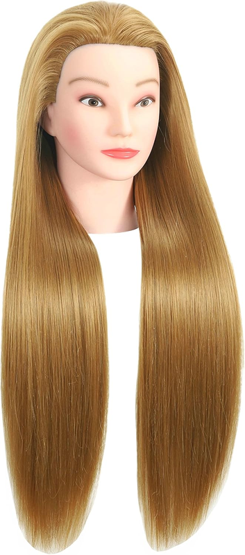 30 Inch Long Blonde Mannequin Head 20% Real Human Hair Manikin Cosmetology Makeu