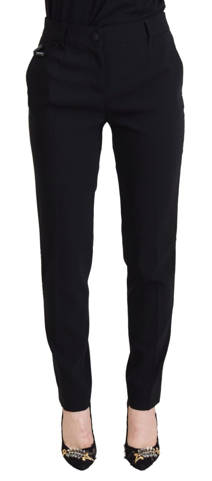 Брюки DOLCE & GABBANA Черные женские брюки с высокой талией IT40/US6/S Рекомендуемая розничная цена 1120 долларов США