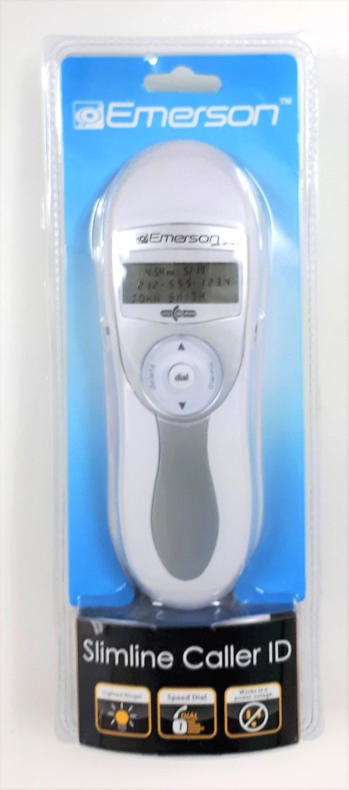 Emerson Phone EM2516WH Handset Slimline Caller ID Corded Landline Telephone New