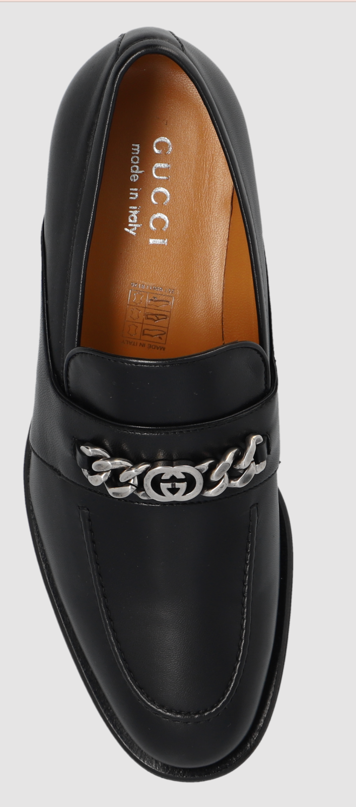 Pre-owned Gucci Chain Slip-on Loafers Sneakers Trainers Derby Shoes Moccasin Slippers 41 In Black