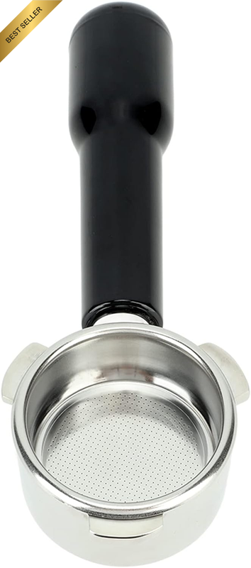 54mm Coffee Portafilter, Stainless Steel, Double Filter with Wood Handle, Compat