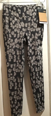 North Face Leopard Print Mountain High Waist Athletic Tights Womens Sz M NWT