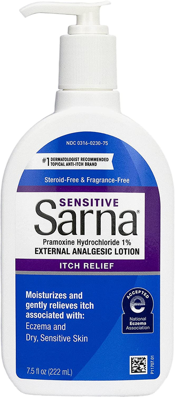 Sensitive Steroid-Free Anti-Itch Lotion for Dry Irritated Skin, Fragrance Free.