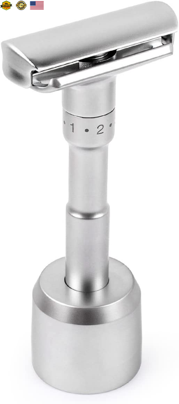 QSHAVE Razor Solo Stand/Base Brushed Aluminum Alloy Adjustable Safety Razor Stan