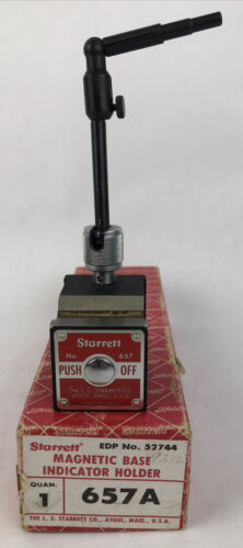 Starrett 657a Magnetic Base and Post Assembly - Mint Condition