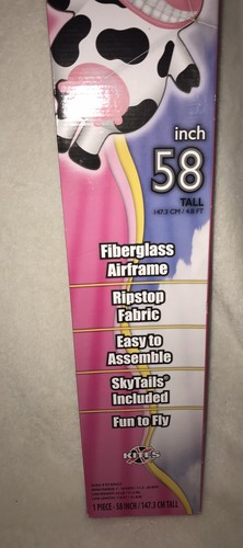 Happy Cow Kids Kite Jumbo Deluxe 58” Fiberglass Airframe RipStop Nylon Skytails