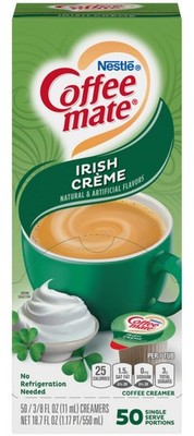 Nestle Coffee Mate Irish Cream Liquid Creamer Singles 50 Count Non Dairy