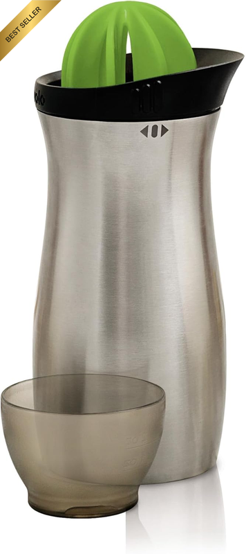 Cocktail Shaker Stainless Steel (24 Oz.) - Built-In Citrus Reamer, Strainer, & J