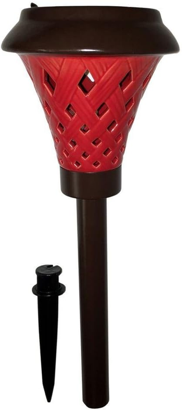 Solar Red Ceramic Outdoor Integrated LED Landscape Path Ligh