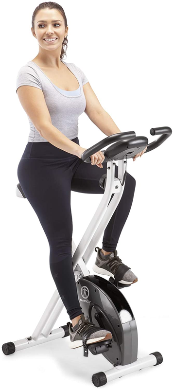 Foldable Upright Exercise Bike with Adjustable Resistance fo