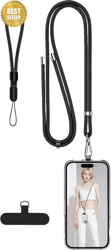 Cell Phone Lanyard 2 Pcs-1 Pcs Adjustable Neck Strap,1 Pcs Wrist Strap, 2 Pcs Pa
