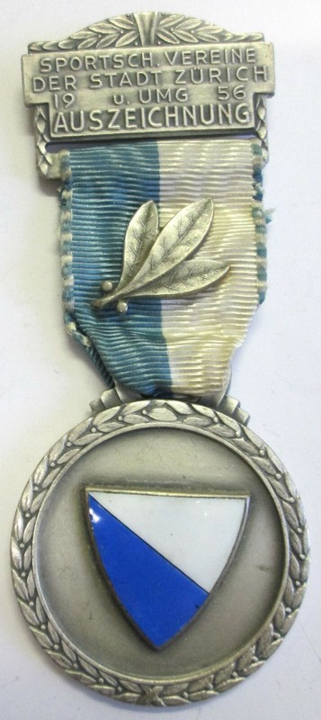 Suisse MÃ©Daille  : Sportsch. Vereine Der Stadt Zurich 1956 Auszeichnung