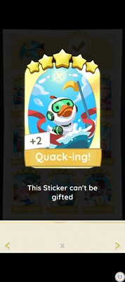 Monopoly Go 5 Stars GOLD   Sticker Quack-ing!   GOLDEN BLITZ Card