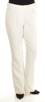 

ANNE KLEIN Женские рабочие брюки цвета слоновой кости с плоской передней частью, Цвет слоновой кости, 10640442