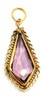 Vintage Gold Plated & Purple Glass Pendant Fashion Unisex Jewellery.JPG