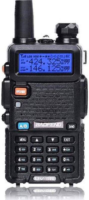 Two Way Radio Dual Band Walkie Talkie 1800mAh Li-Ion Battery Black NEW