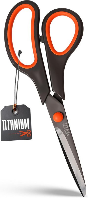 Titanium Coated 8" Heavy Duty Scissors –  Ultra Sharp, Rust-Resistant, Comfortab