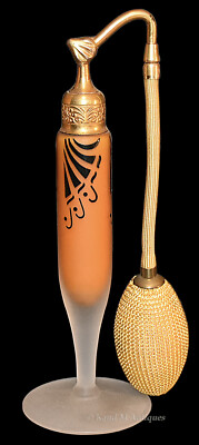 DeVilbiss DECO 1928 Orange and Black Perfume Atomizer 