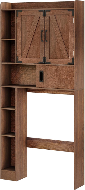 Over The Toilet Storage Cabinet, Farmhouse Bathroom Storage Cabinet with Barn Do