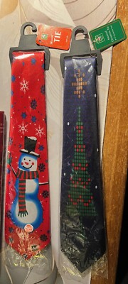 (2) Musical Christmas Ties_One Works_One Doesn't Work_Still Cute_cHECK iT_NOS_