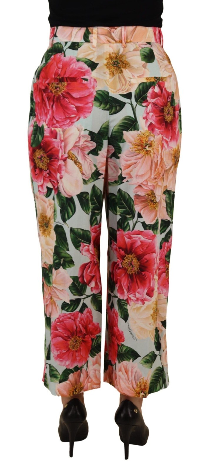 Pre-owned Dolce & Gabbana Multicolor Floral High Waist Cropped Pants It36/ Us2/xxs 1000usd
