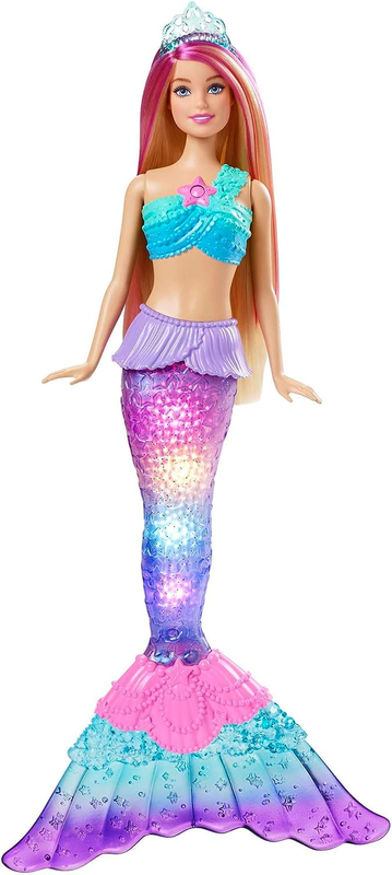 Barbie Dreamtopia Doll, Mermaid Toy with Water-Activated Lig