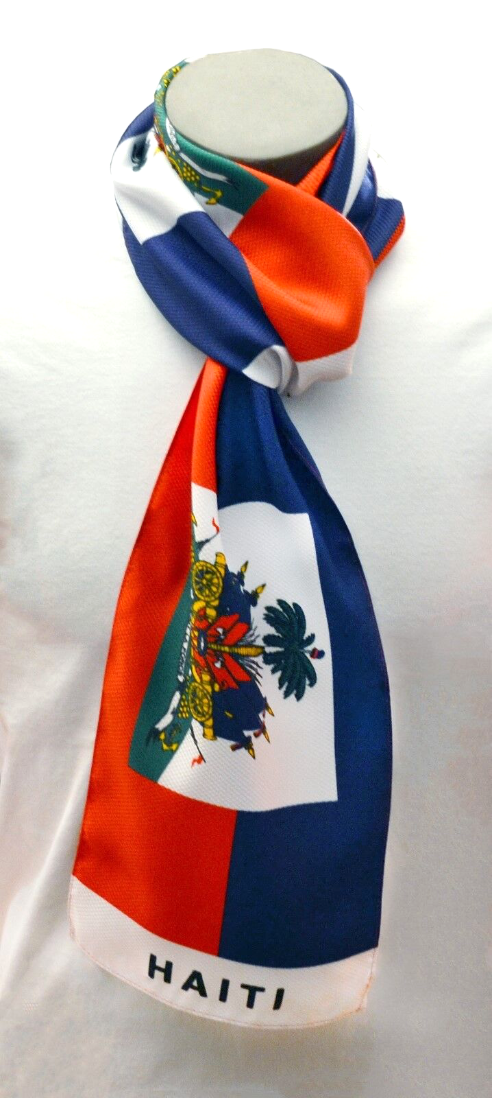 Haiti Flag Print Scarf NEW One-Size-Fits-All Haitian Shawl Sash Wrap *FREE S/H*