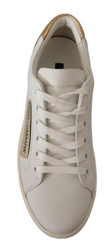 Pre-owned Dolce & Gabbana Dolce&gabbana Women White Sneakers 100% Leather Athletic Trainer Shoes Sz Eur 35