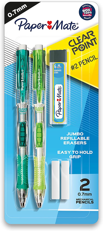 Paper Mate Clearpoint Mechanical Pencils, HB #2 Lead (0.7Mm), Assorted Barrel Co