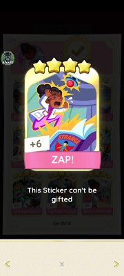 Monopoly Go 4 Sticker GOLD BLITZ with the name Of ZAP! WITH SUPERFAST SENDING 