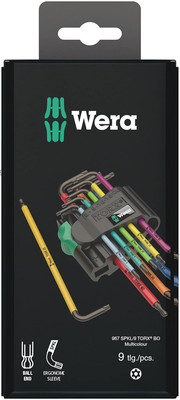 Tools 05073599001 967 SPKL/9 TX BO SB L-Key Set Tamper-Proof TORX Screws, One Si