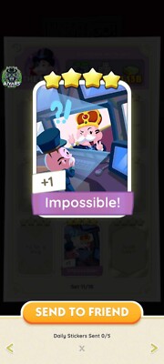 Monopoly Go 4  Sticker with the name of IMPOSSIBLE WITH SUPERFAST SENDING  