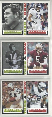 2001 Topps Heritage 3-card Then & Now Football Insert Set YA Tittle  Lenny Moore